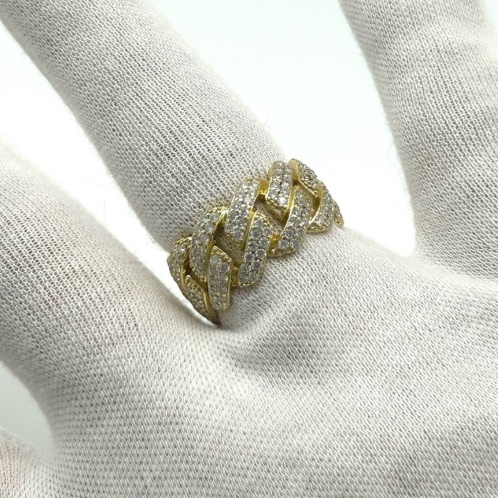 18k Gold Plated, 2.OCTW Moissanite Miami Cuban Ring - Picture 3 of 6